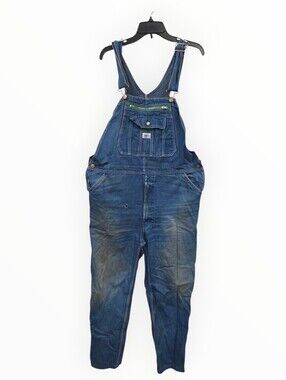 Liberty vintage large coed Classic Denim Overalls in Distressed Blue